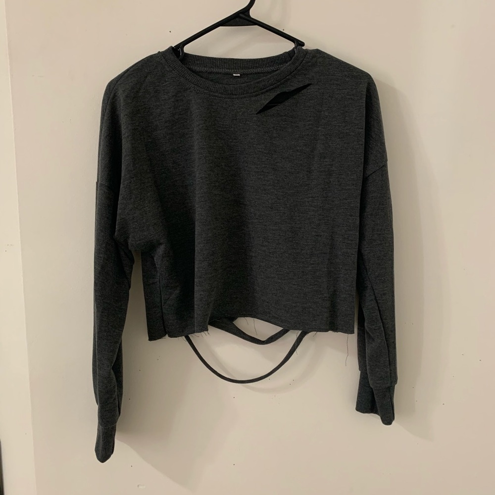 Distressed crop top